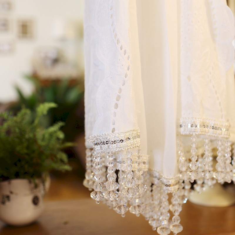 Joyswahl Alma Rideau Brise Bise Rideaux Cuisine Voilge Avec Passants Motif De Fleurs Vert HxL 45x90cm