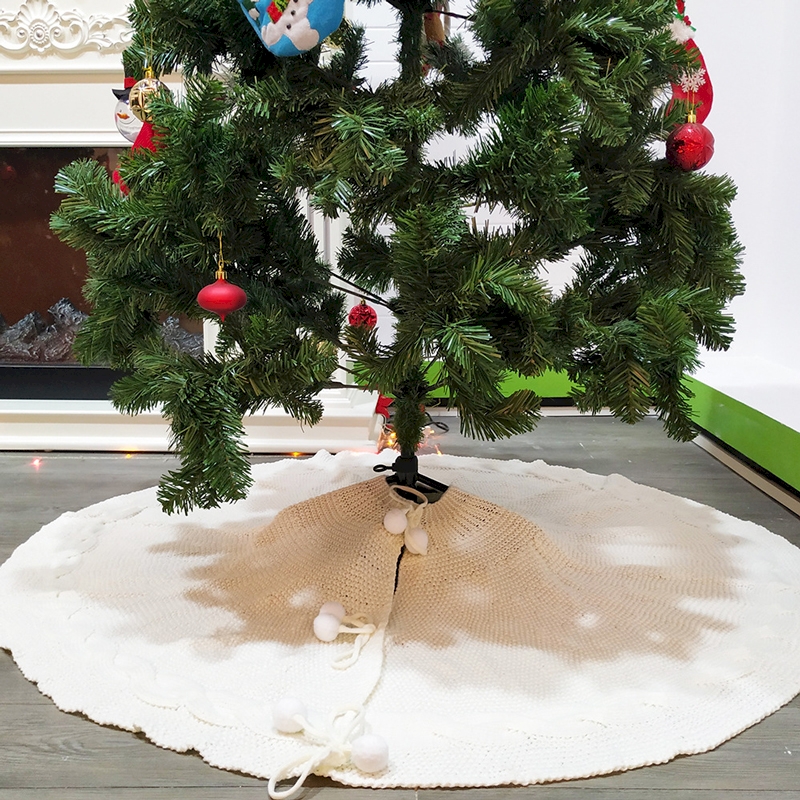 Jupe De Sapin De Noël - Diamètre 68 Cm, Forme Ovale/rectangulaire, Couleur Beige, Cache Pied Et Décoratif - 6