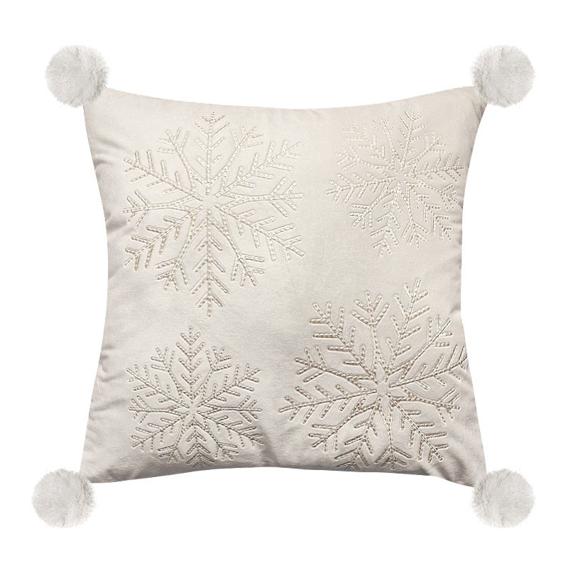  Gold Foil Reindeer and Christmas Tree Pillow Cover 