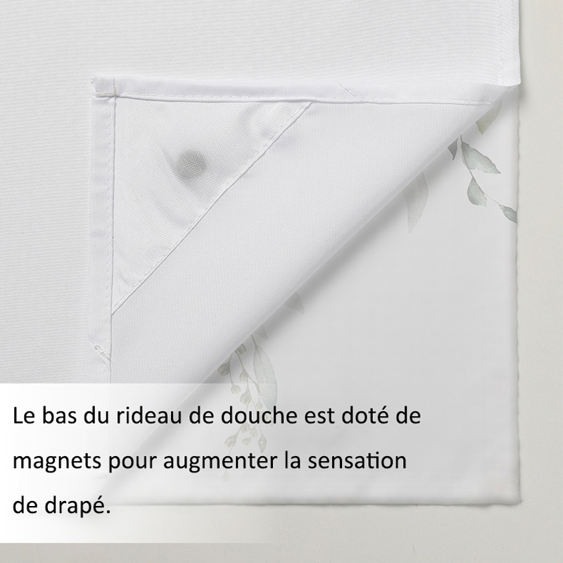 ALYVIA SPRING Rideau de Douche Extra Long en Tissu imperméable, Doux et léger avec aimants, Lavable en Machine, 182,9 x 213,4 cm, Blanc ALYVIA SPRING Rideau de Douche Extra Long en Tissu imperméable, Doux et léger avec aimants, Lavable en Machine, 182,9 x 213,4 cm, Blanc