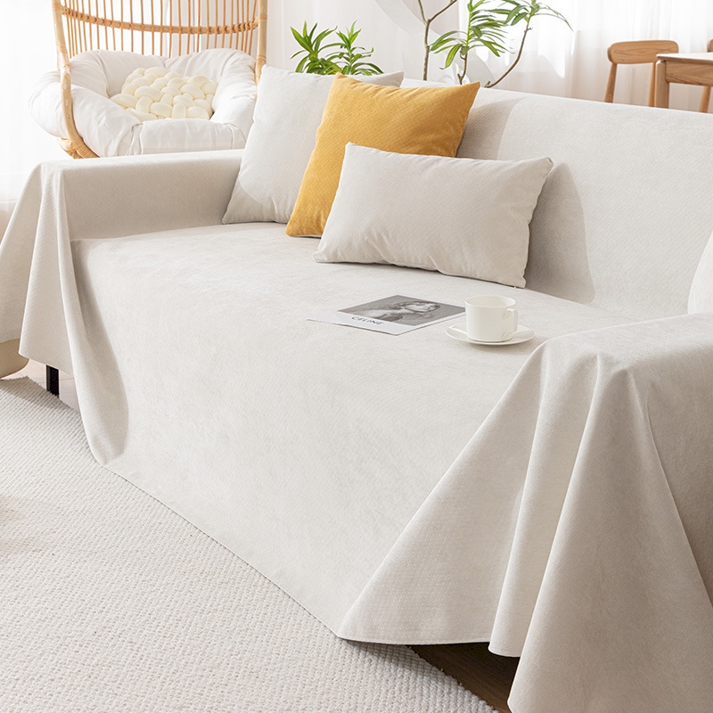 Plaid Couvre-lit Polyvalent Arias, Jeté De Canapé Coton 130x180cm Coloris Beige 90667167
