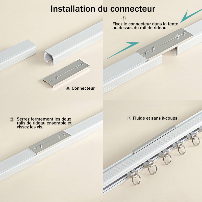 Coulisseaux De Rideau Avec œillet Fera Pour Rails 4 Mm - Neufs, Blancs, Fabrication Allemande