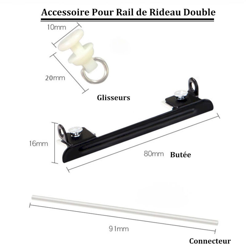 Rideau De Plafond Flexible Noir - 12 Pieds (3,66m) - Rail Incurvé Avec Fixations