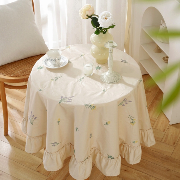 Nappe Fleurie en Coton Imprimé - carré, rond ou rectangle