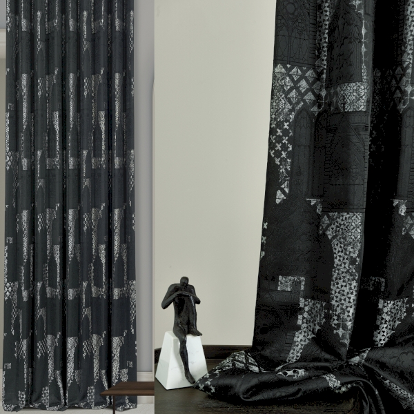 Custom Modern Blackout Curtains Gothic Architecture Pattern