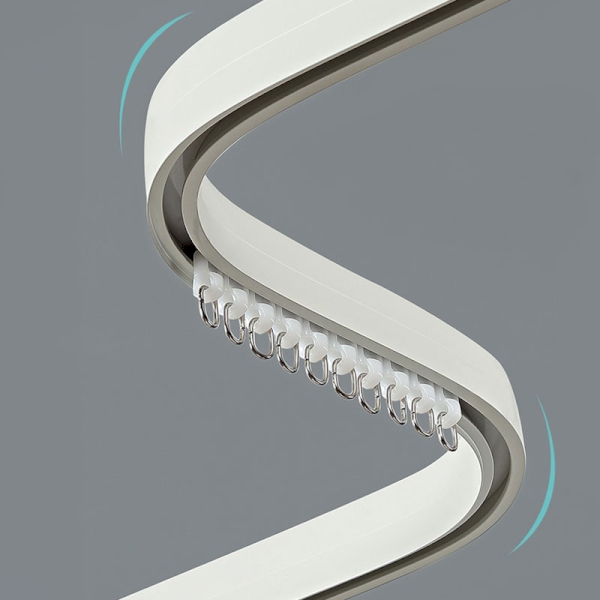 Rail Rideau Courbable Rail de Rideau Flexible Sur Mesure, Aluminium, Courbe/Droit
