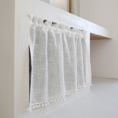 White Linen Half Curtains