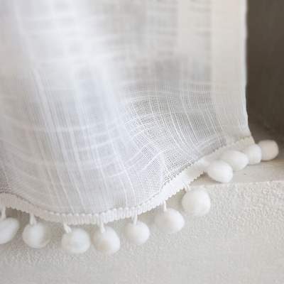 White Linen Half Curtains