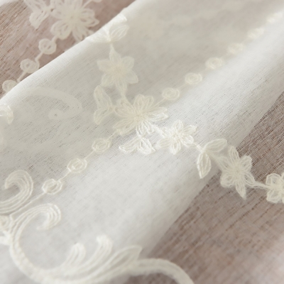 Sheer Curtains, Victorian Vintage, Romantic Lace Grand Floral Motifs, White