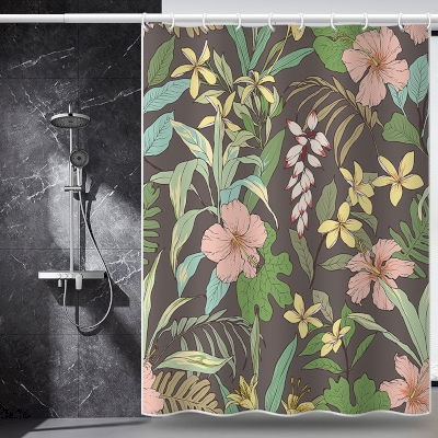 Rideau de Douche Fleurs de Printemps Aquarelle