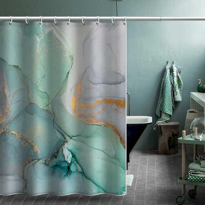 Rideau de Douche Imperméable et Anti-Moisissure Bloc de Couleur Abstrait