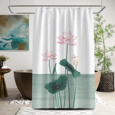 Rideau de Douche Imperméable et Anti-Moisissure Lotus