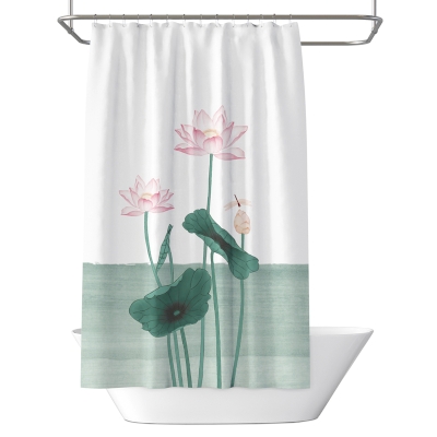 Rideau de Douche Imperméable et Anti-Moisissure Lotus