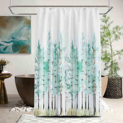 Rideau de Douche Imperméable et Anti-Moisissure Forêt