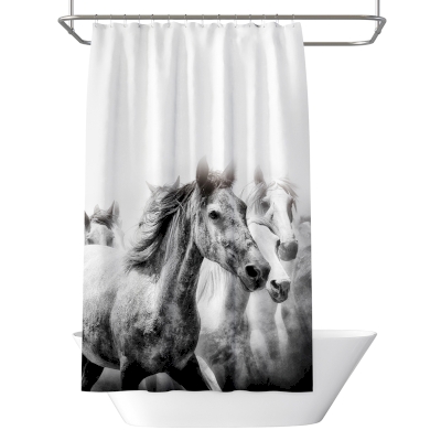 Rideau de Douche Imperméable et Anti-Moisissure Cheval au Galop