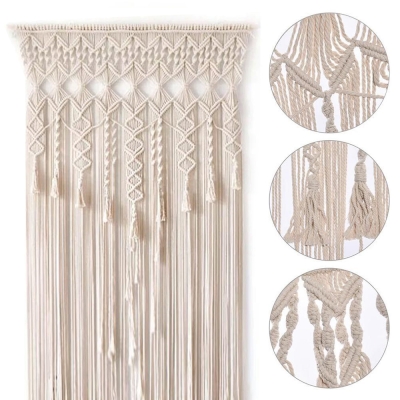 Handmade Woven Cotton Rope Curtain for Wedding and Home Decor