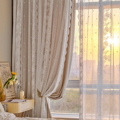 Sheer Curtains, Exquisite Lace, Embroidered Cotton Voile, White