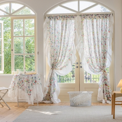 Tenda in voile con stampa floreale - disponibile in 3 colori