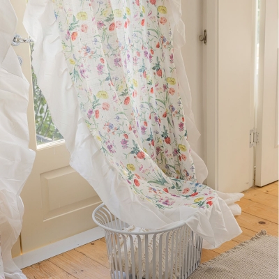 Tenda in voile con stampa floreale - disponibile in 3 colori