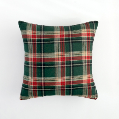 Oreiller de coussin de canapé de Noël à carreaux verts