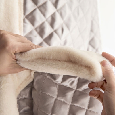 Rideau Occultant Thermique,Double Rideaux, Tissu Peluche Imitation Lapin, Résistant au Froid et au Vent