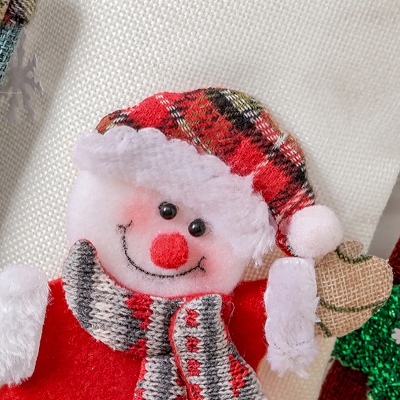 4-Piece Set of Christmas Stockings with Santa, Reindeer, and Bear Designs