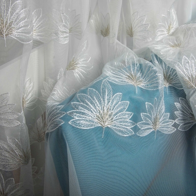 Sheer Curtains, Iris Embroidered Elegance, White