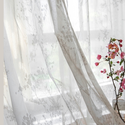 Tenda trasparente stampata con motivo floreale artistico