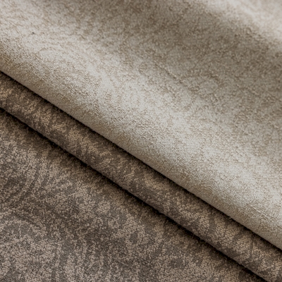 Rideau en Coton Fil Marron Motif Floral