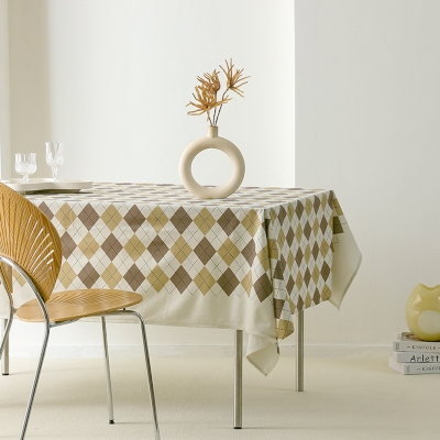 Plaid Ultra-Soft Velvet Print Tablecloth, Rectangle Tablecloths, Square Tablecloths