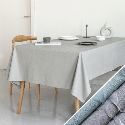 Solid Color PU Material Waterproof Tablecloth, Rectangle Tablecloths, Square Tablecloths, Oilcloth Tablecloths