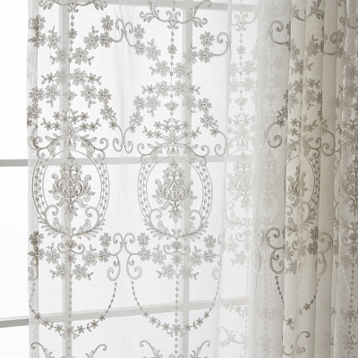 Sheer Curtains, Victorian Vintage, Romantic Lace Grand Floral Motifs, White