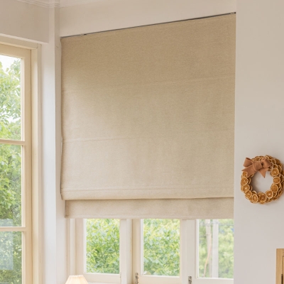 Stores Bateaux Sur Mesure en Coton et Lin avec Texture Délicate en Coloris Kaki