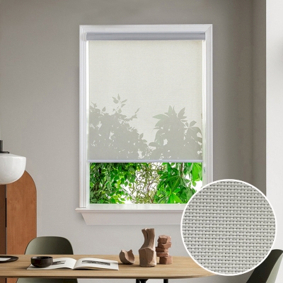 Light Gray Waterproof Custom Made Roller Blind - Fire Retardant Fabric