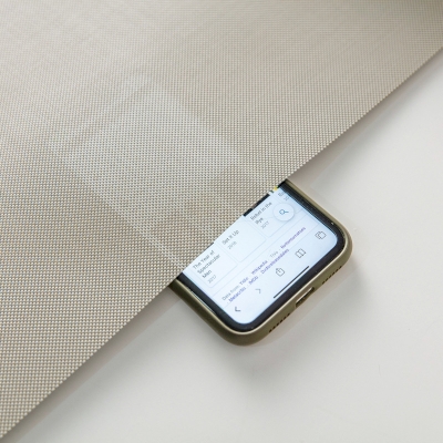 Custom Made Khaki Waterproof Roller Shade - Fire Retardant Fabric