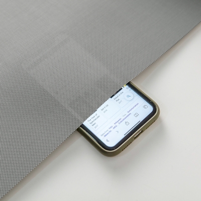 Custom Made Waterproof Smoke Gray Roller Shade - Fire Retardant Fabric