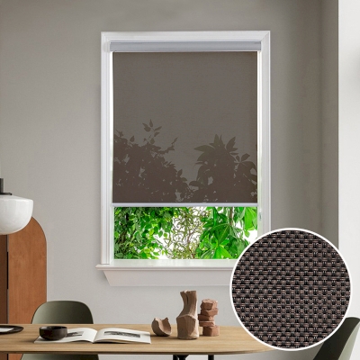 Black Coffee Waterproof Custom Made Roller Blind - Fire Retardant Fabric