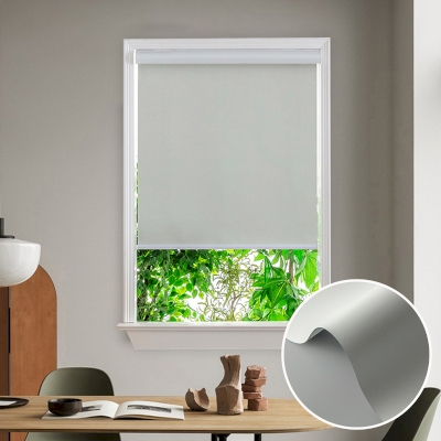 Custom Insulated Waterproof Roller Blinds with Box Gray Beige Shade