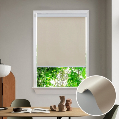 Custom Insulated Waterproof Roller Blinds with Box Khaki Shade