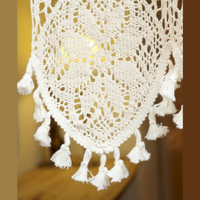 Rideau Brise-bise Brodé Main Fleur De Lys - Blanc 50x110 Cm - Fait Main En France