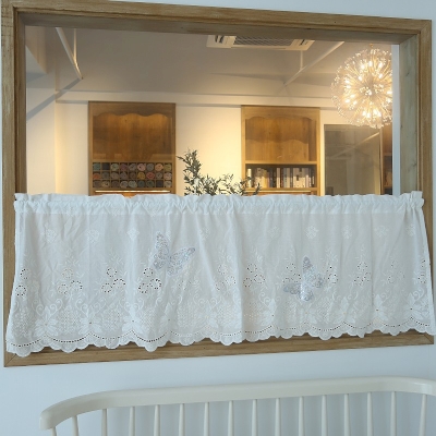 Sequin Butterfly Embroidered Short Window Curtains, Small Window Curtains, Half Window Curtain, Cafe Curtains, Kitchen Curtains