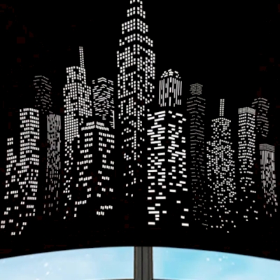 Custom Blackout Roller Blinds with Hollow City Pattern