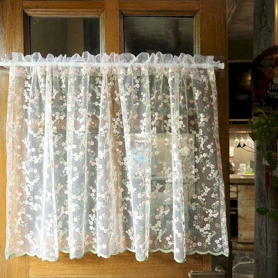 Baby's Breath Bud Embroidered Short Window Curtains, Small Window Curtains, Half Window Curtain, Cafe Curtains, Kitchen Curtains