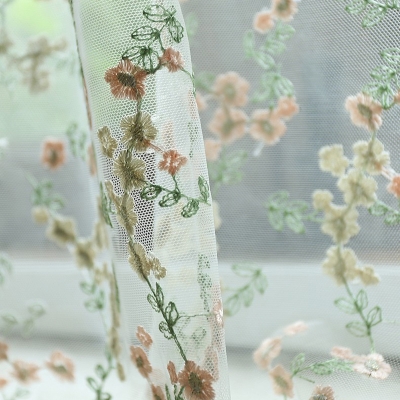 Baby's Breath Bud Embroidered Short Window Curtains, Small Window Curtains, Half Window Curtain, Cafe Curtains, Kitchen Curtains