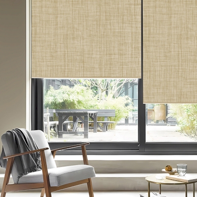 Custom Linen-Texture Boxed Roller Blinds - 9 Color Options