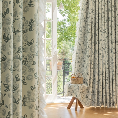 Tenda oscurante con stampa floreale artistica di rose, tende termiche personalizzate, 4 colori