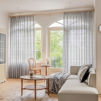 Velo Elodie, Velo in pizzo floreale, Grigio