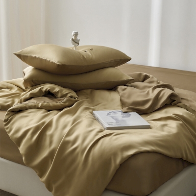 Reversible Lyocell Bedding Set - Double-Sided Softness in Softened Tones, Light Yellow