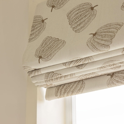 Stores Bateaux PUMPI, Tissu Jacquard Citrouille en Chenille