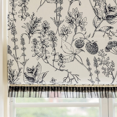 Roman Blind with Custom-Made Pine Cone and Flower Patterned Fabric